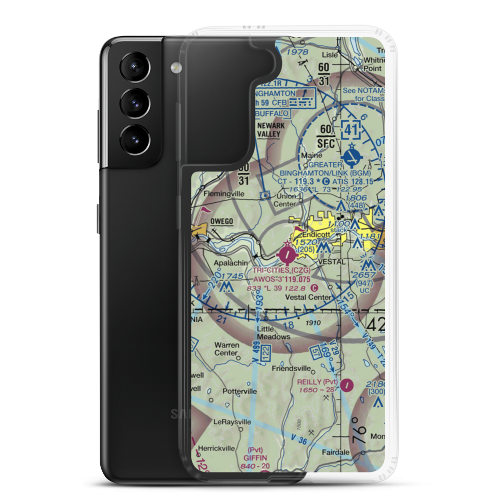 Tri Cities Airport (CZG) VFR Sectional Samsung Case Samsung Galaxy S21 Plus model shown