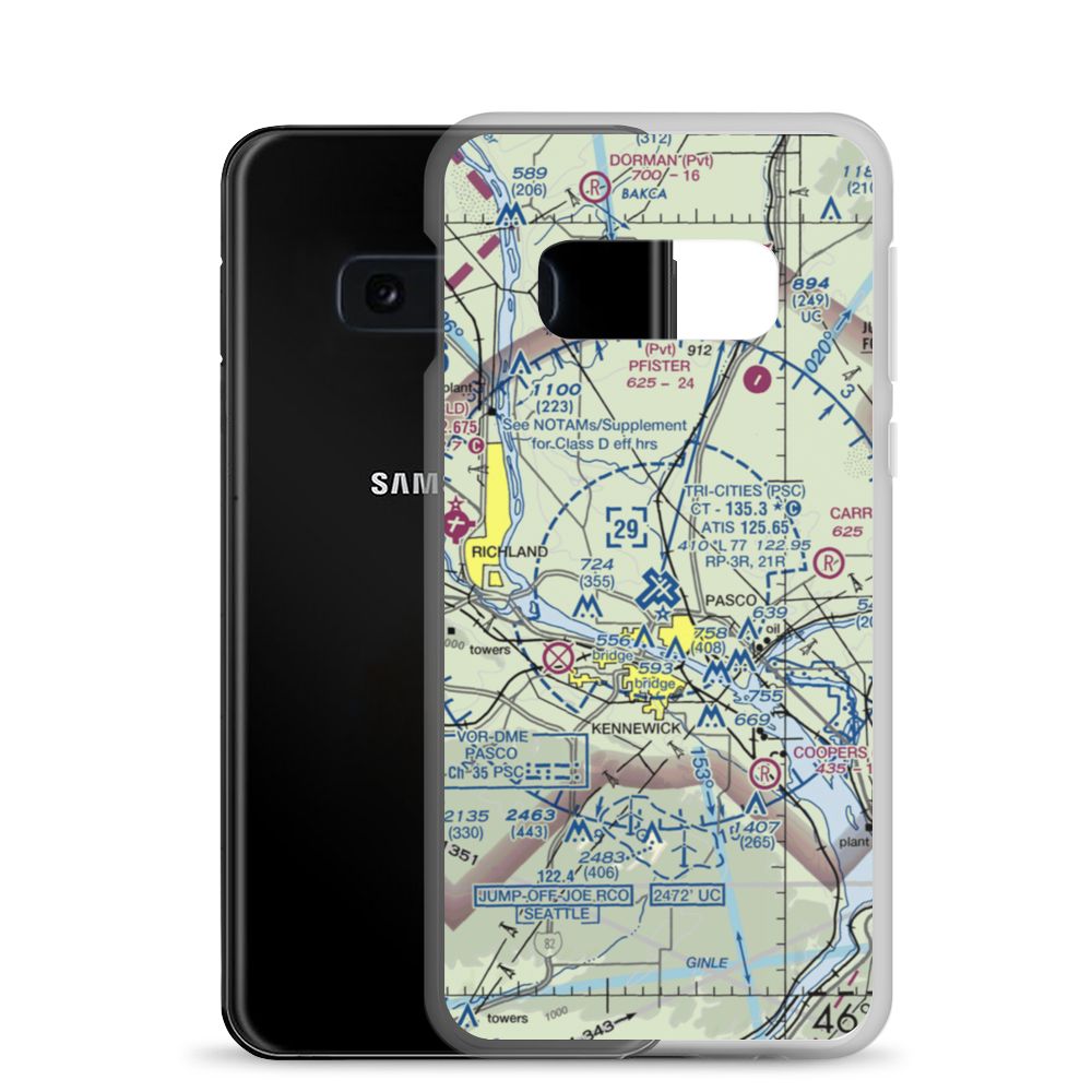Tri Cities Airport (PSC) VFR Sectional Samsung Case Samsung Galaxy S10e model shown