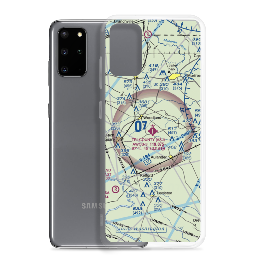 Tri County Airport (ASJ) VFR Sectional Samsung Case Samsung Galaxy S20 Plus model shown