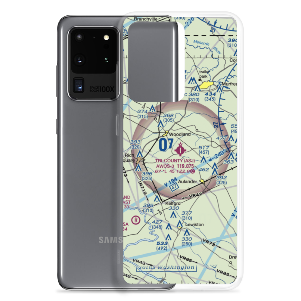 Tri County Airport (ASJ) VFR Sectional Samsung Case Samsung Galaxy S20 Ultra model shown
