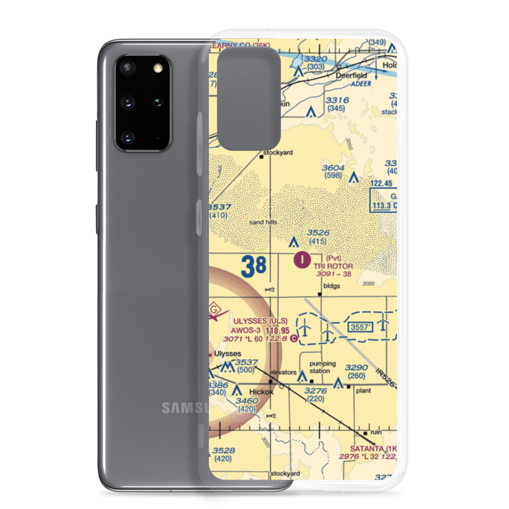 Tri Rotor Airport (3KS9) VFR Sectional Samsung Case Samsung Galaxy S20 Plus model shown