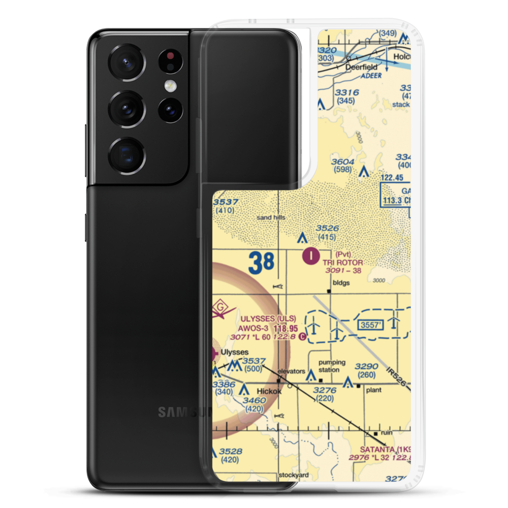 Tri Rotor Airport (3KS9) VFR Sectional Samsung Case Samsung Galaxy S21 Ultra model shown