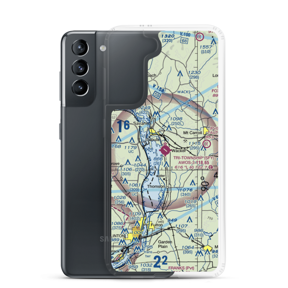 Tri Township Airport (SFY) VFR Sectional Samsung Case Samsung Galaxy S21 model shown