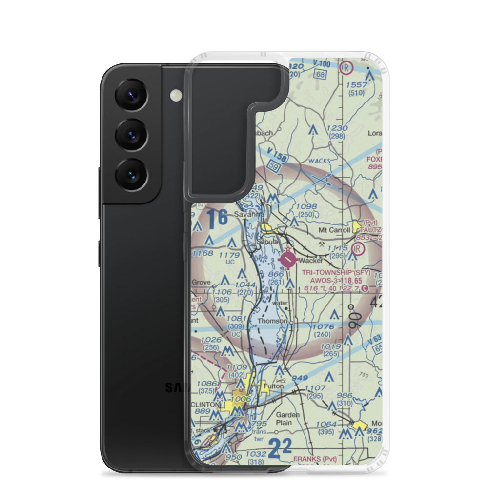 Tri Township Airport (SFY) VFR Sectional Samsung Case Samsung Galaxy S22 model shown