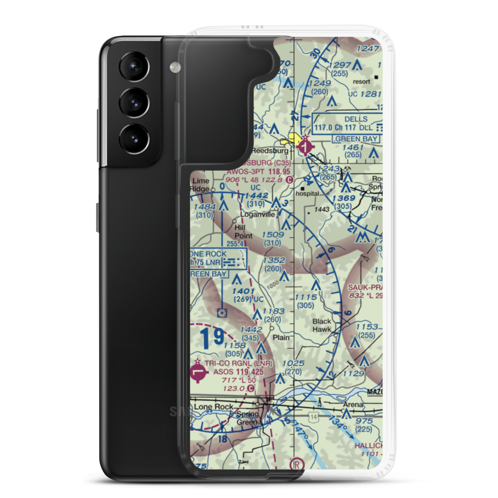 Tri-Center Airport (49WI) VFR Sectional Samsung Case Samsung Galaxy S21 Plus model shown