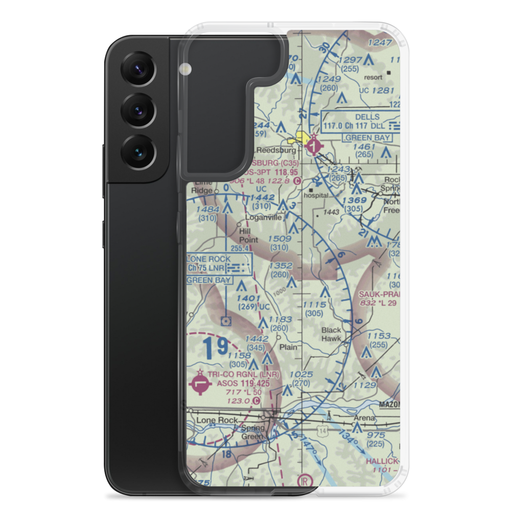 Tri-Center Airport (49WI) VFR Sectional Samsung Case Samsung Galaxy S22 Plus model shown