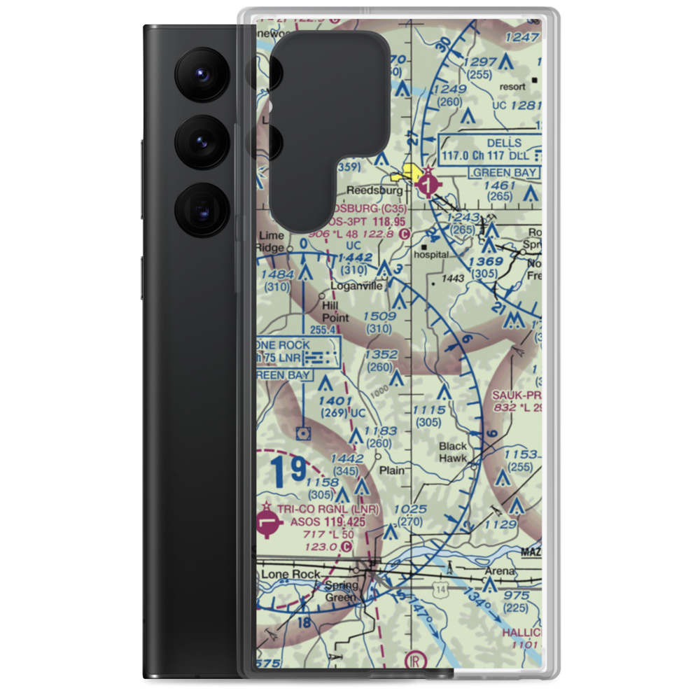 Tri-Center Airport (49WI) VFR Sectional Samsung Case Samsung Galaxy S22 Ultra model shown