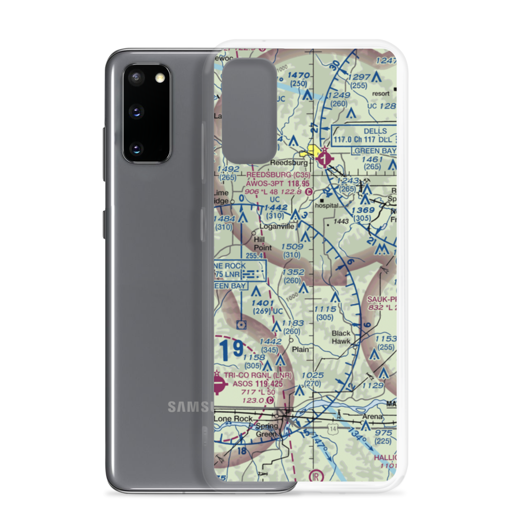 Tri-Center Airport (49WI) VFR Sectional Samsung Case Samsung Galaxy S20 model shown