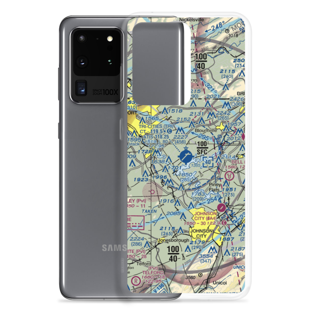 Tri-Cities Regional TN/VA Airport (TRI) VFR Sectional Samsung Case Samsung Galaxy S20 Ultra model shown