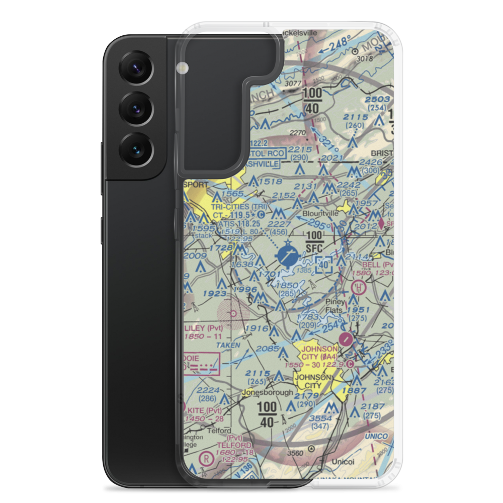 Tri-Cities Regional TN/VA Airport (TRI) VFR Sectional Samsung Case Samsung Galaxy S22 Plus model shown