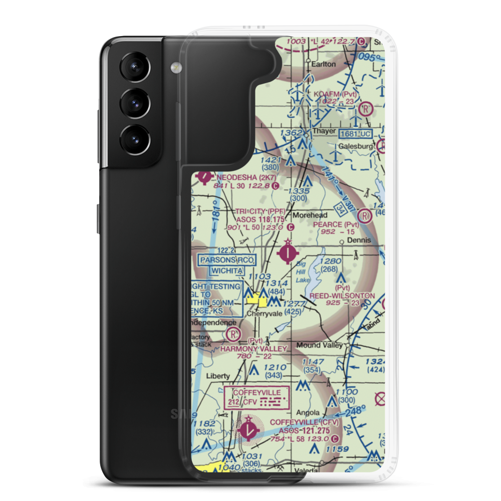 Tri-City Airport (PPF) VFR Sectional Samsung Case Samsung Galaxy S21 Plus model shown