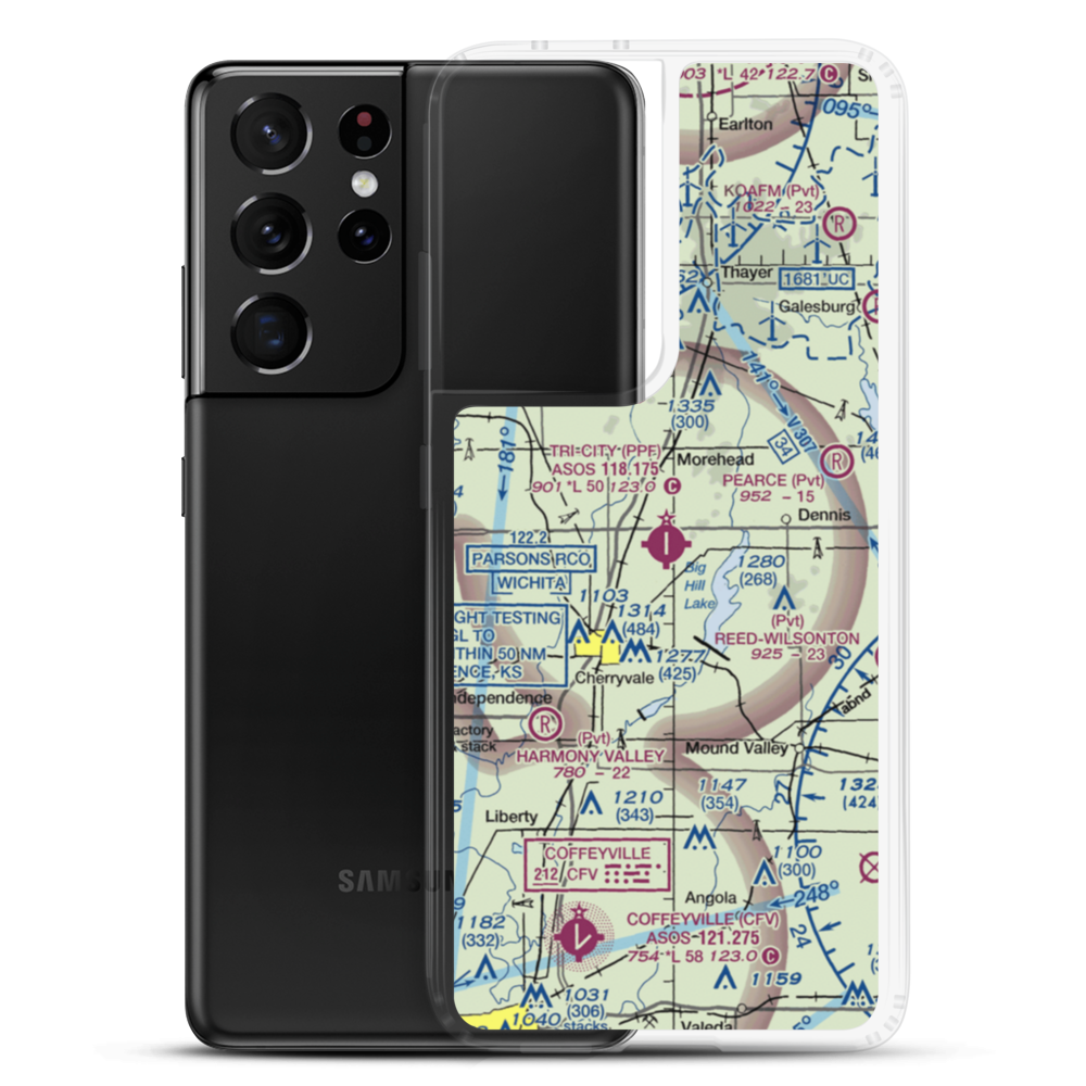 Tri-City Airport (PPF) VFR Sectional Samsung Case Samsung Galaxy S21 Ultra model shown