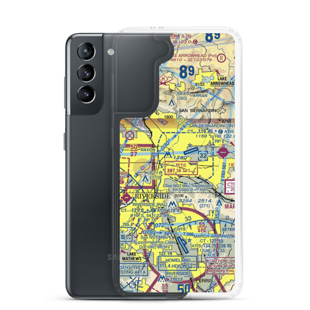 Tri-City Airport (SBT) VFR Sectional Samsung Case Samsung Galaxy S21 model shown