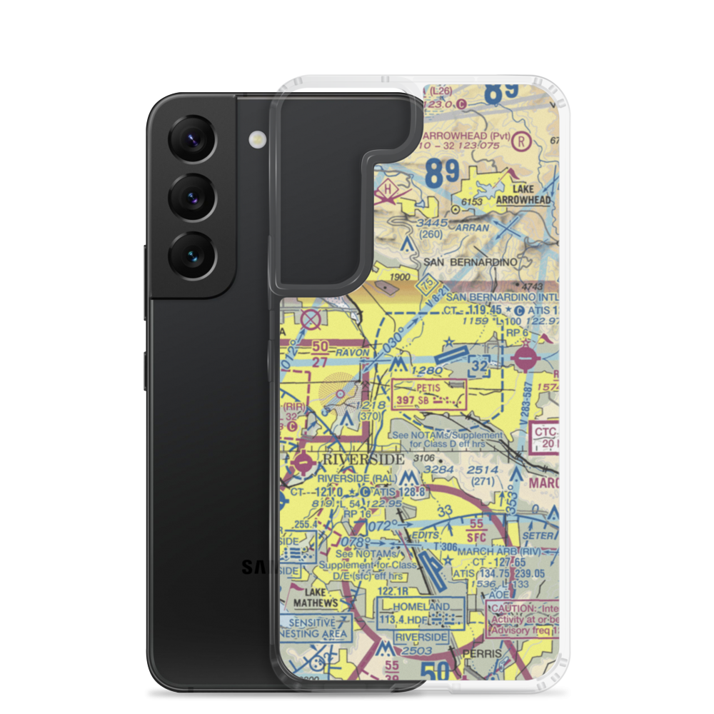 Tri-City Airport (SBT) VFR Sectional Samsung Case Samsung Galaxy S22 model shown