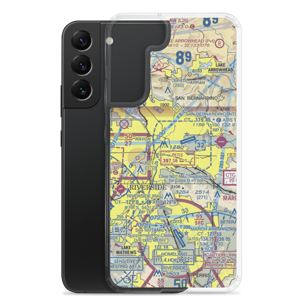 Tri-City Airport (SBT) VFR Sectional Samsung Case Samsung Galaxy S22 Plus model shown