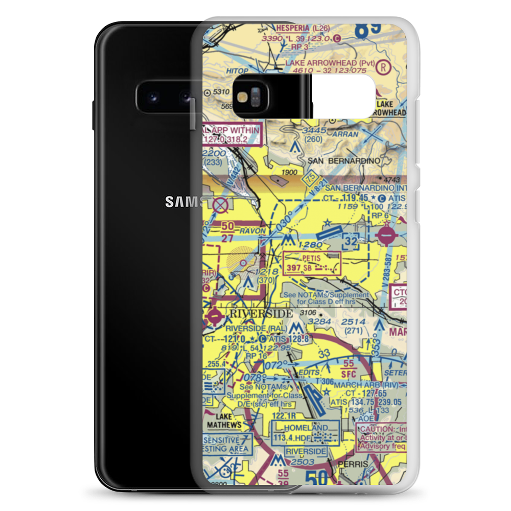 Tri-City Airport (SBT) VFR Sectional Samsung Case Samsung Galaxy S10+ model shown