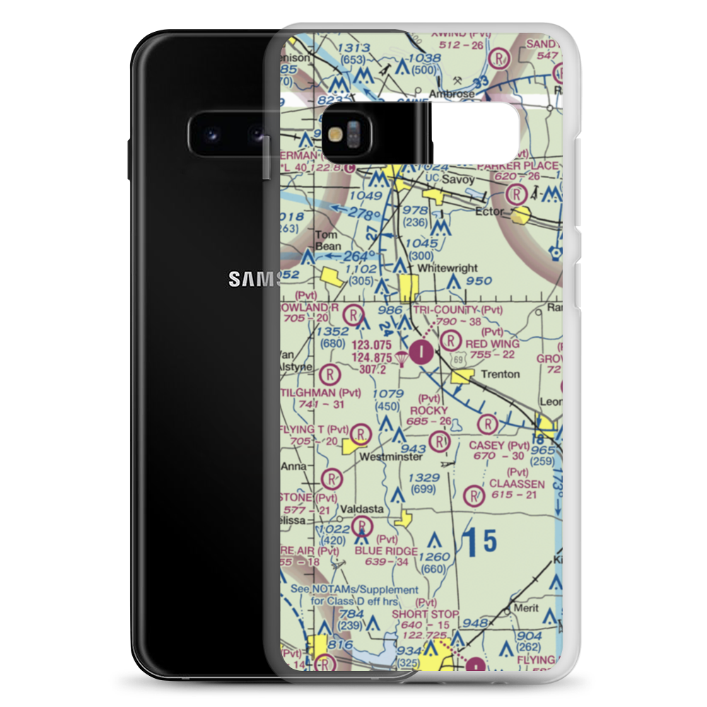 Tri-County Aerodrome (48TX) VFR Sectional Samsung Case Samsung Galaxy S10+ model shown