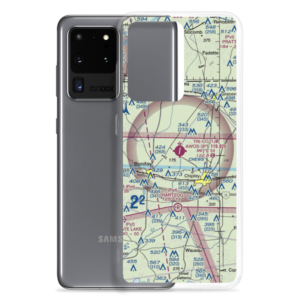 Tri-County Airport (1J0) VFR Sectional Samsung Case Samsung Galaxy S20 Ultra model shown