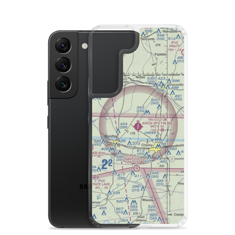 Tri-County Airport (1J0) VFR Sectional Samsung Case Samsung Galaxy S22 model shown