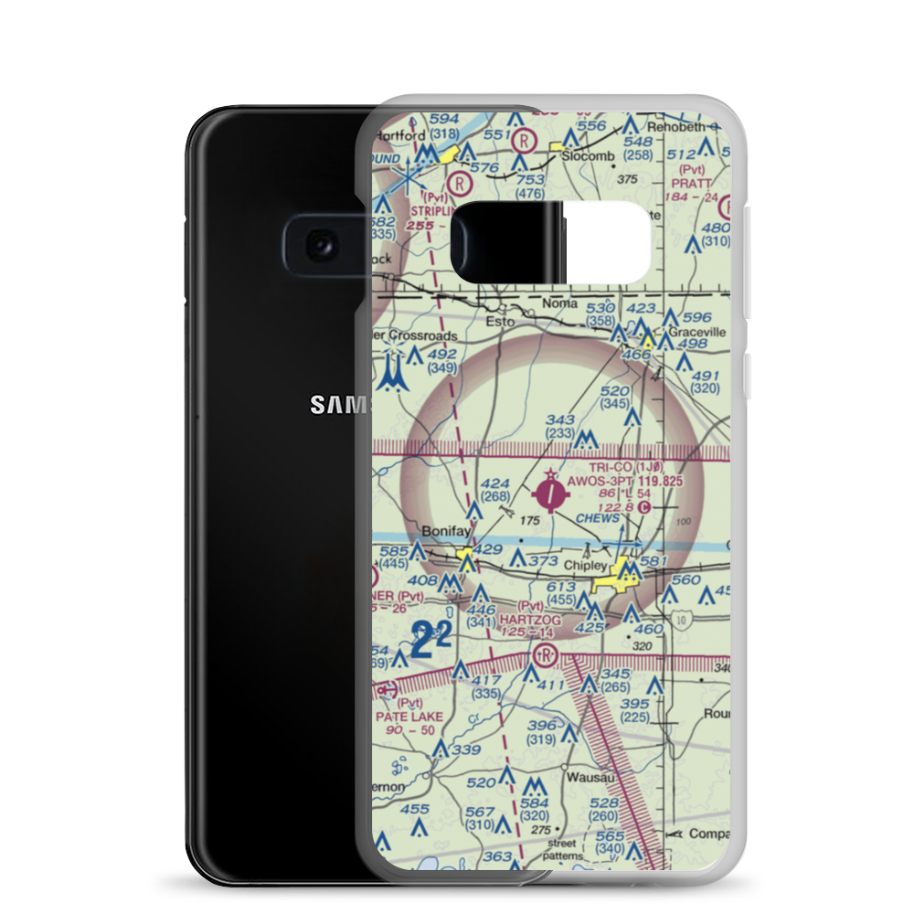 Tri-County Airport (1J0) VFR Sectional Samsung Case Samsung Galaxy S10e model shown