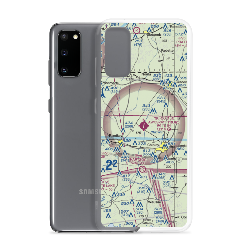Tri-County Airport (1J0) VFR Sectional Samsung Case Samsung Galaxy S20 model shown