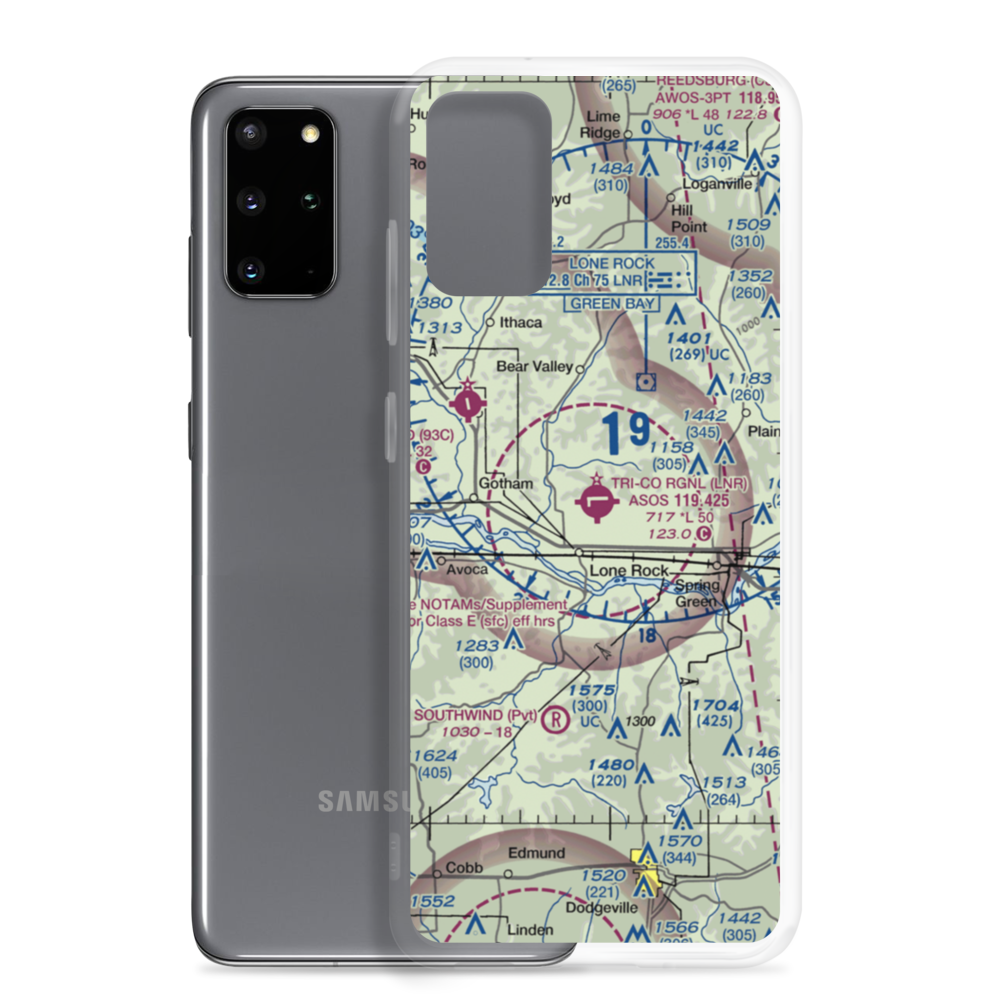 Tri-County Regional Airport (LNR) VFR Sectional Samsung Case Samsung Galaxy S20 Plus model shown
