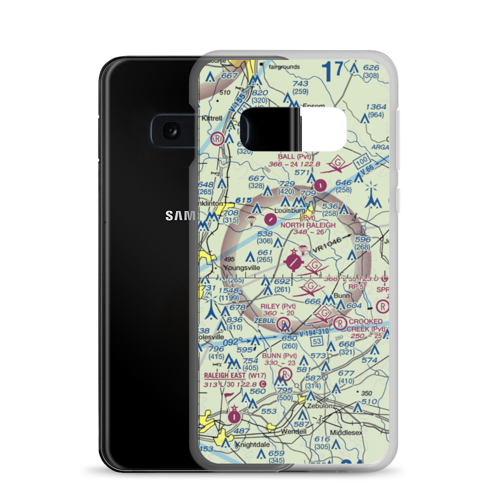 Triangle North Executive Airport (LHZ) VFR Sectional Samsung Case Samsung Galaxy S10e model shown