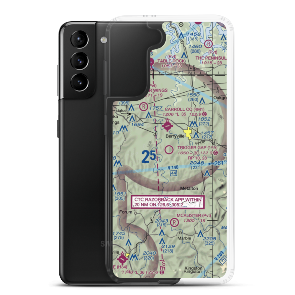 Trigger Gap Airport (17A) VFR Sectional Samsung Case Samsung Galaxy S21 Plus model shown