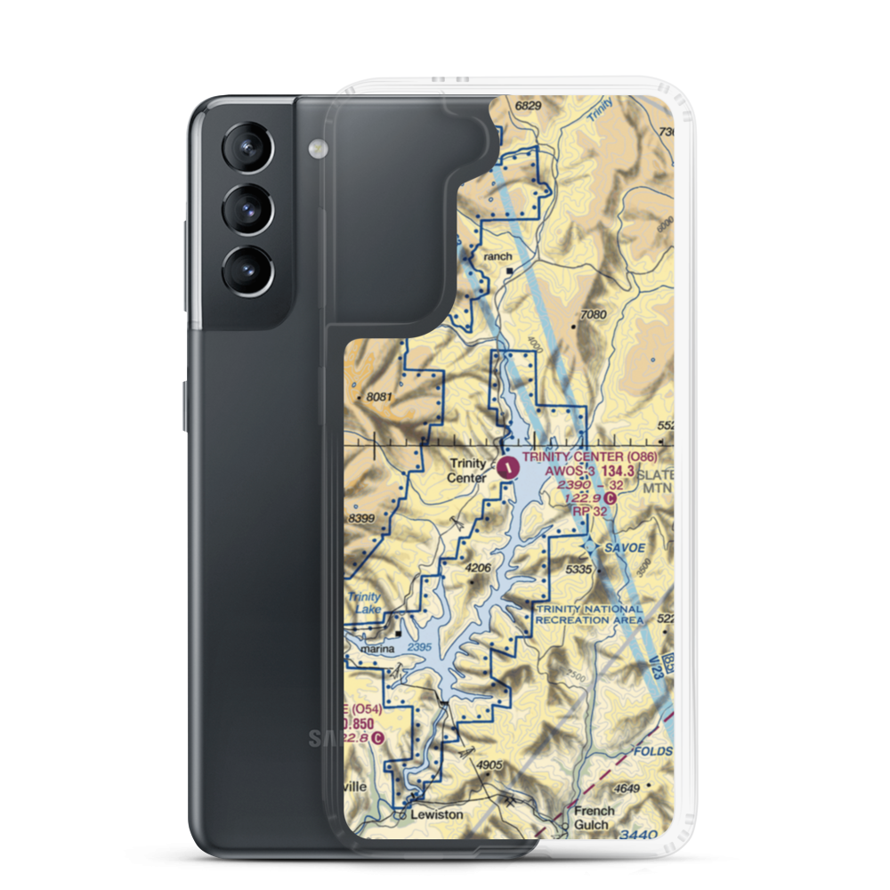 Trinity Center Airport (O86) VFR Sectional Samsung Case Samsung Galaxy S21 model shown