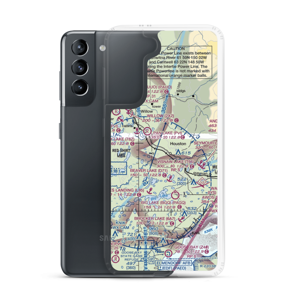 Trio Estates Airport (AA30) VFR Sectional Samsung Case Samsung Galaxy S21 model shown