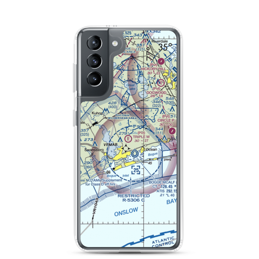 Triple M Airport (4NC5) VFR Sectional Samsung Case Samsung Galaxy S21 model shown