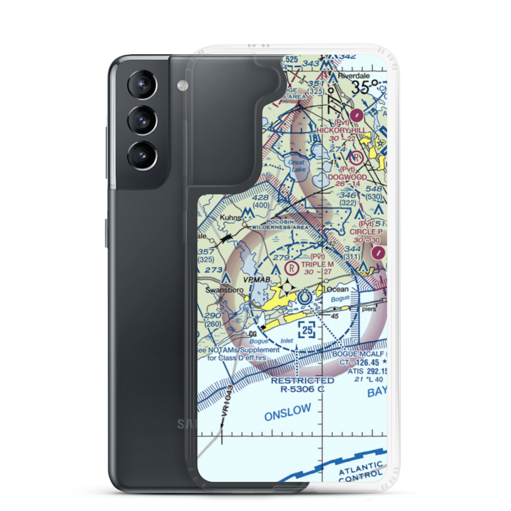 Triple M Airport (4NC5) VFR Sectional Samsung Case Samsung Galaxy S21 model shown