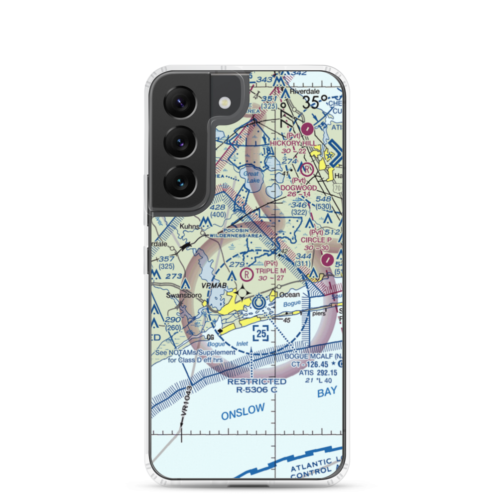 Triple M Airport (4NC5) VFR Sectional Samsung Case Samsung Galaxy S22 model shown