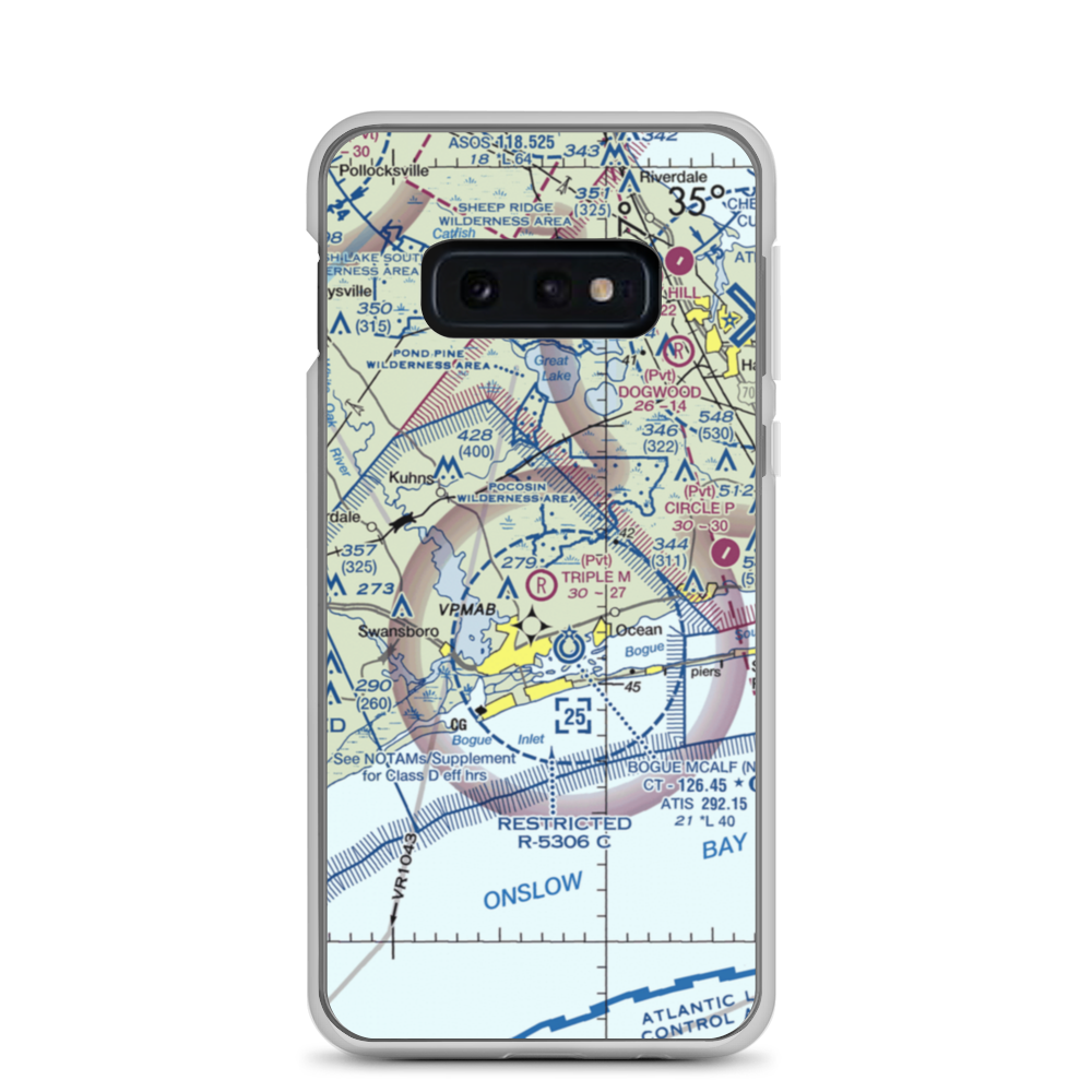 Triple M Airport (4NC5) VFR Sectional Samsung Case Samsung Galaxy S10e model shown