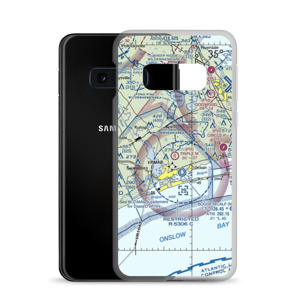 Triple M Airport (4NC5) VFR Sectional Samsung Case Samsung Galaxy S10e model shown