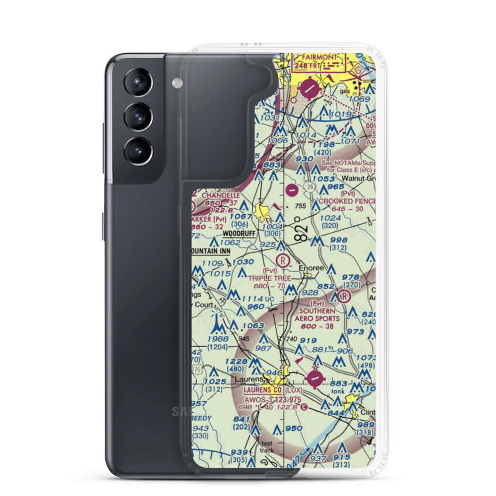 Triple Tree Airport (SC00) VFR Sectional Samsung Case Samsung Galaxy S21 model shown