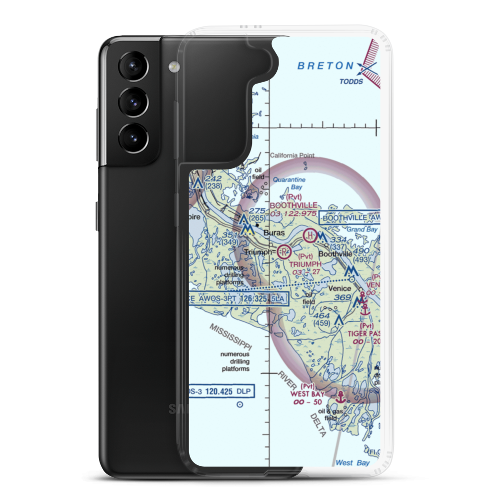Triumph Air Strip (LS87) VFR Sectional Samsung Case Samsung Galaxy S21 Plus model shown