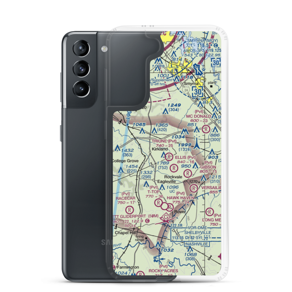 Triune Airfield (TN97) VFR Sectional Samsung Case Samsung Galaxy S21 model shown