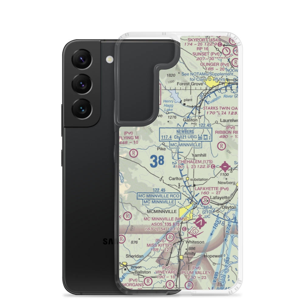 Trivelpiece Airport (OR59) VFR Sectional Samsung Case Samsung Galaxy S22 model shown