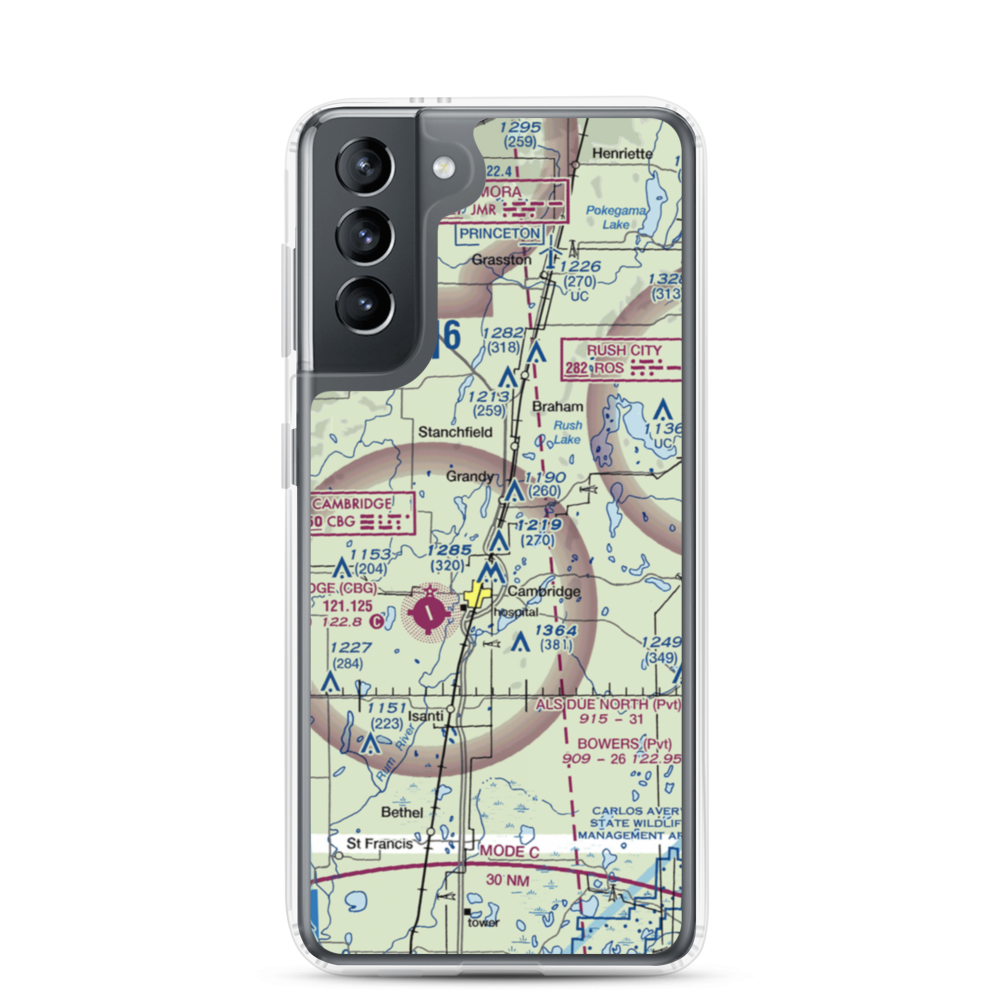 Troll Farm Airport (9MN1) VFR Sectional Samsung Case Samsung Galaxy S21 model shown