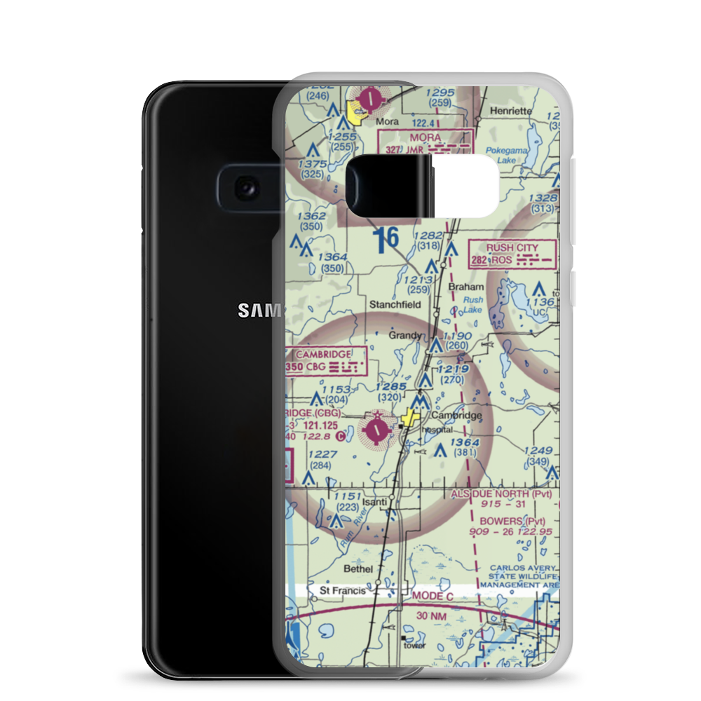 Troll Farm Airport (9MN1) VFR Sectional Samsung Case Samsung Galaxy S10e model shown