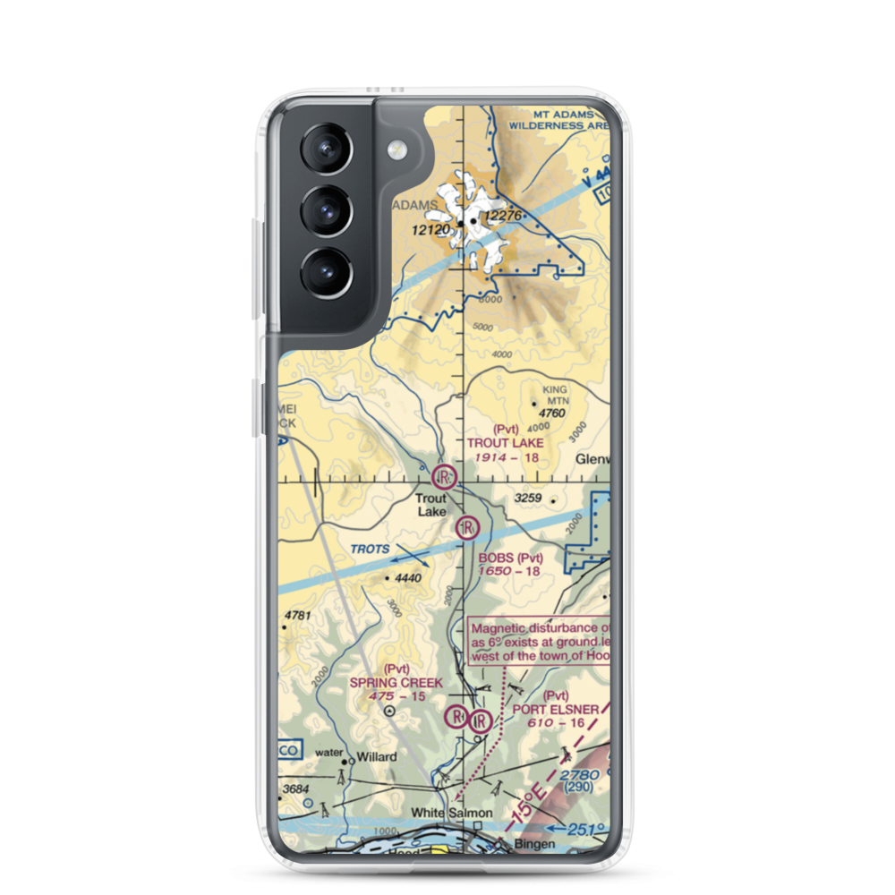 Trout Lake Airport (66WA) VFR Sectional Samsung Case Samsung Galaxy S21 model shown
