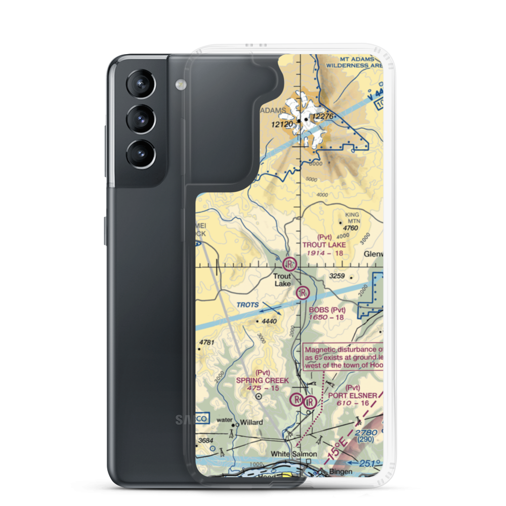 Trout Lake Airport (66WA) VFR Sectional Samsung Case Samsung Galaxy S21 model shown