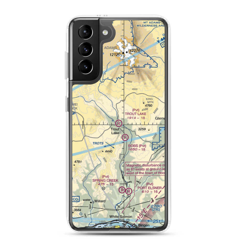 Trout Lake Airport (66WA) VFR Sectional Samsung Case Samsung Galaxy S21 Plus model shown