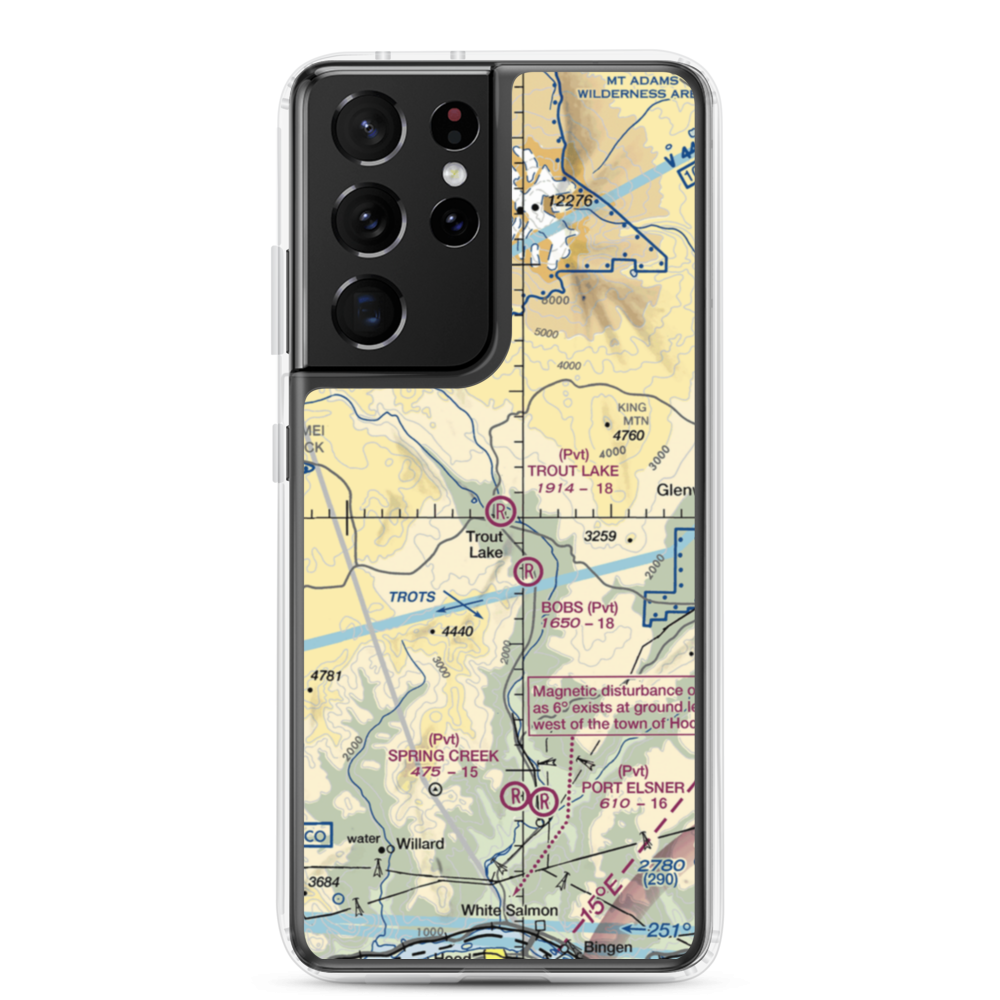 Trout Lake Airport (66WA) VFR Sectional Samsung Case Samsung Galaxy S21 Ultra model shown