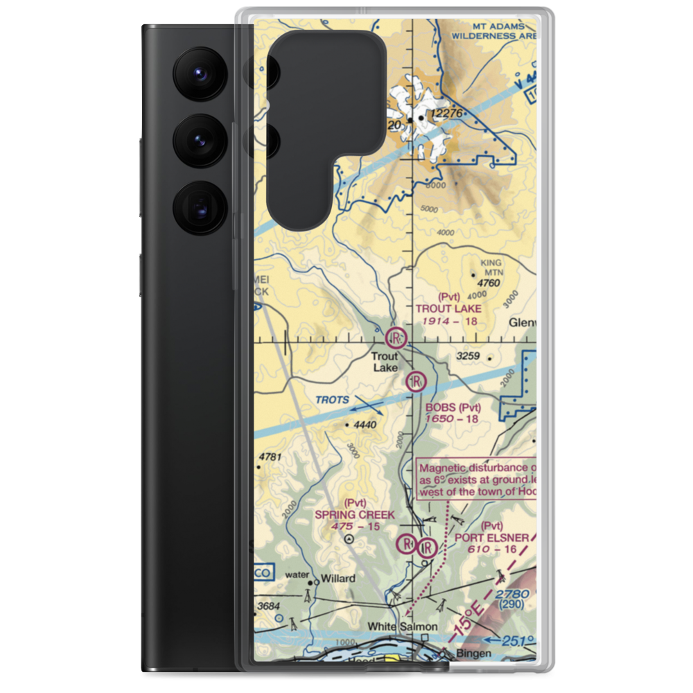 Trout Lake Airport (66WA) VFR Sectional Samsung Case Samsung Galaxy S22 Ultra model shown