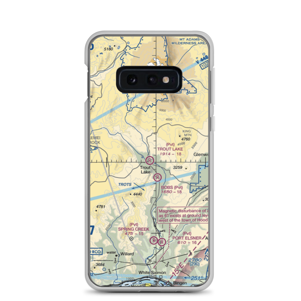Trout Lake Airport (66WA) VFR Sectional Samsung Case Samsung Galaxy S10e model shown