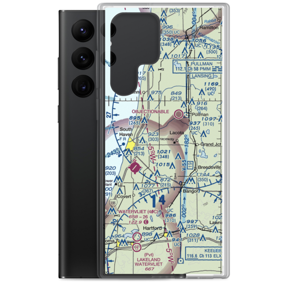 Trowbridge Farms Airport (8MI0) VFR Sectional Samsung Case Samsung Galaxy S22 Ultra model shown