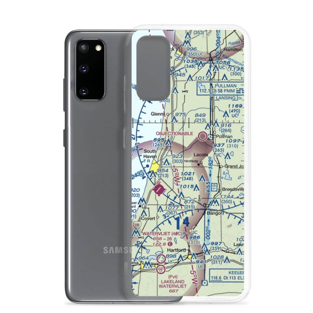 Trowbridge Farms Airport (8MI0) VFR Sectional Samsung Case Samsung Galaxy S20 model shown