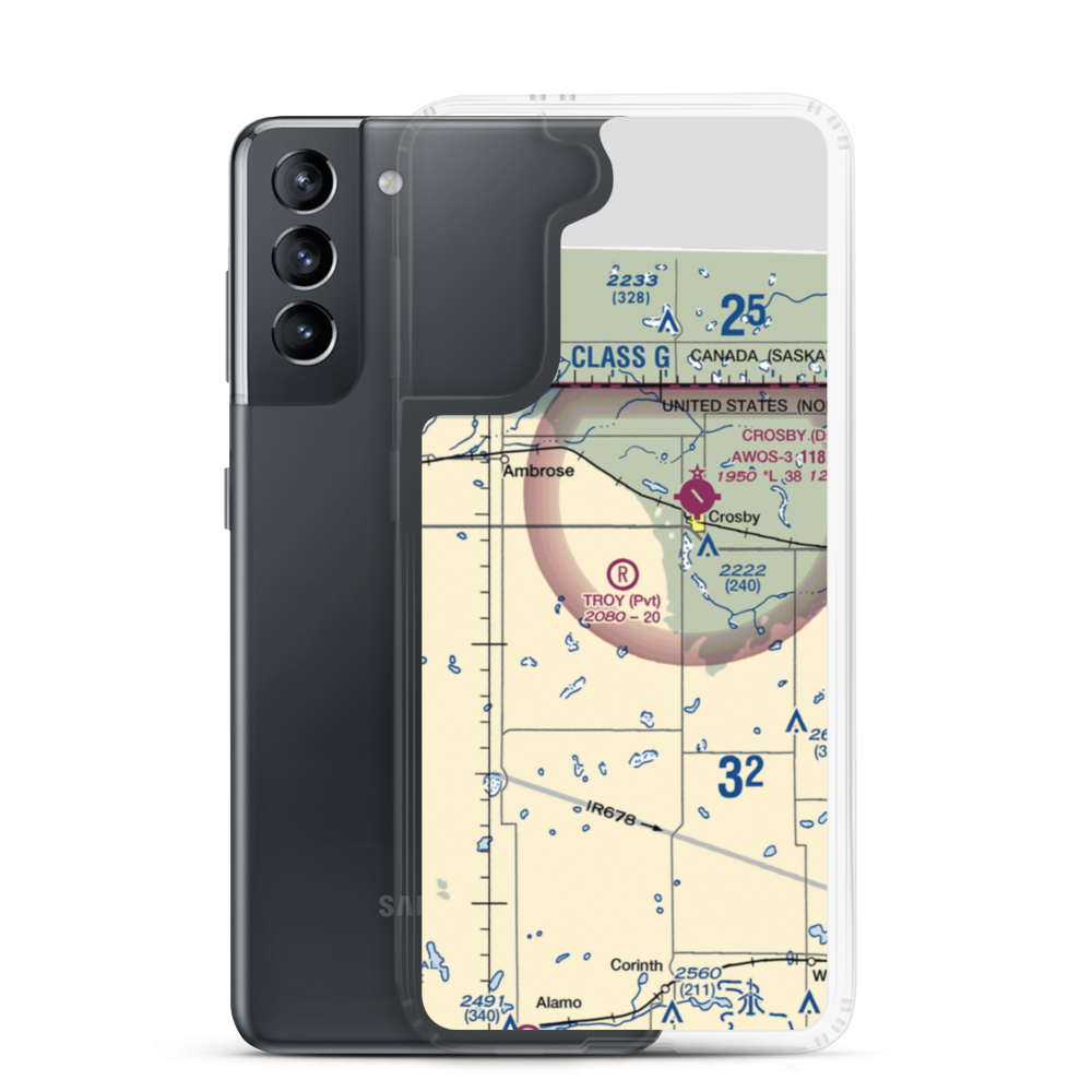 Troy Field (80ND) VFR Sectional Samsung Case Samsung Galaxy S21 model shown